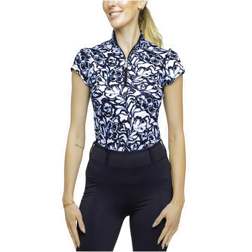 Kastel Denmark Womens Cap Sleeve Moisture Wicking Base Layer Activewear | Sun Protection 1/4 Zip Golf, Outdoor Apparel