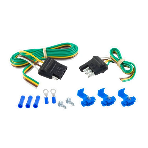 CURT 58305 4-Pin Flat Wiring Harness, 48-Inch Vehicle-Side, 12-Inch Trailer-Side Wires