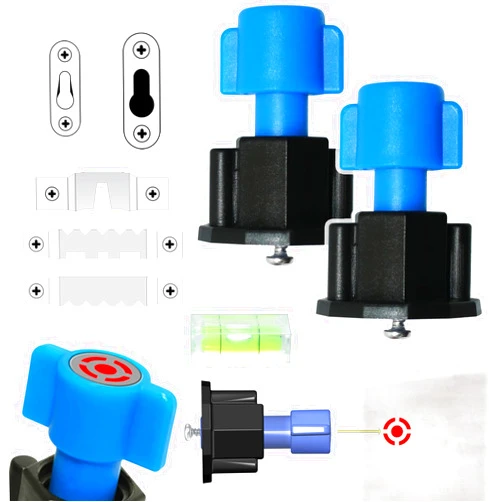 Anfu Picture Hanging Marker, Keyhole Marker Tool, Keyhole Slot Marking Tool with Mini Bubble level for Mark Nail Hole Frames Location (Blue 2 Pack)