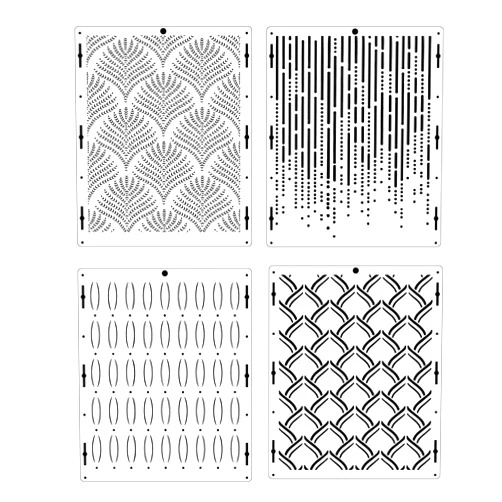 NEGEMEL 4Pcs Cakes Stencils Lace Stencil Wedding Tiers Pattern Birthday Cake Background Pattern Stencil Template Baking Stencil mesh Stencil Seamless Stencil Harvest Cake Stencil (XTall A)