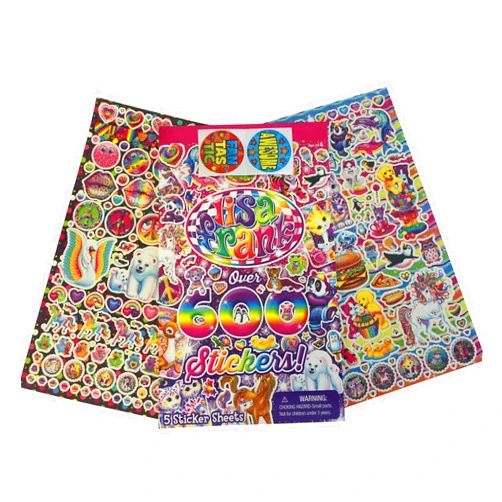 IPOTAO Lisa Frank Stickers ~ Over 1200 ~ (2 pack of 600 Stickers) plus two bonus Motivational & Reward Stickers. Includes Majestic Unicorn, Fancy Feast Kitty, Dancing Dolphins, Hunter Leopard & More