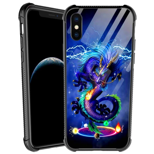 CARLOCA Case Compatible with iPhone Xs Max Case,Darkness Dragon Case for iPhone Xs Max Men Boys,Shockproof Anti-Scratch Soft TPU Case for iPhone Xs Max 6.5-inch Darkness Dragon