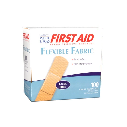 Dukal 1580033 American White Cross Fabric Adhesive Strips, Sterile 100/bx