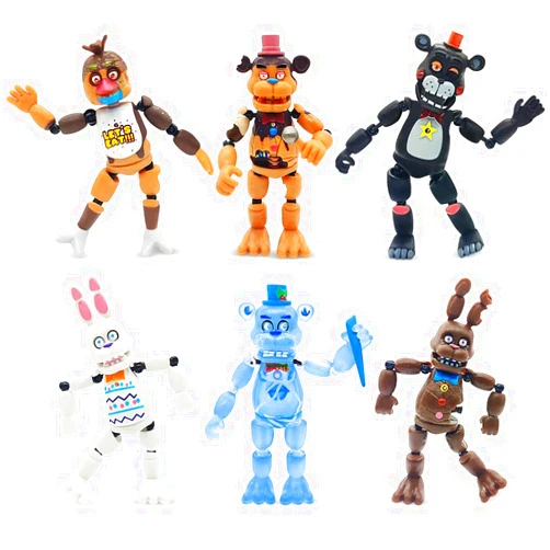 EconoLED Action Figures, 6 PCS Toy Figures, 5.5 Inches Collectible Toys Set with Ball Joint Connection Light, Cake Toppers for Video Games Fans Boys, Girls, Kids Adults as Gifts
