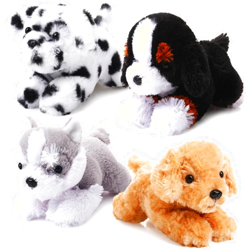Suilung 4 Pack 8 Inch Dog Plush Stuffed Animal Soft Fluffy Puppy Pillow Set Theme Party Favor Contains Corgi Schnauzer Golden Retriever German Shepherd Toy Gift (Stylish Style)