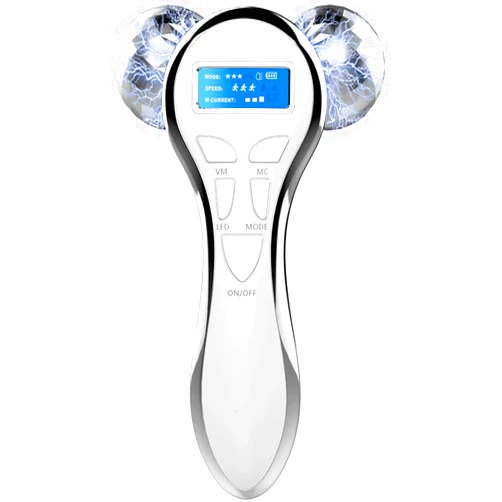 Yeamon 4D Microcurrent Face Massager Roller,Electric Rechargeable Face Lift Roller Arms Legs Massager for Anti Aging Wrinkles Facial Massage