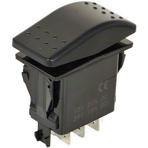 XYZIL 6 Pin (ON)-Off-(ON) Momentary Rocker Switch VLD1S00B-AZC00-000 DPDT 20A 12VDC Sealed Non-Illuminated 3 Positions DIY Control