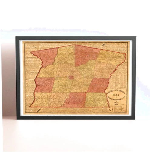 MG Global Historical Poster of Old Anderson County South Carolina 1877 | 11x17 12x18 16x24 24x36 Unframed Print Wall Art Gift | Vintage Antique Decor