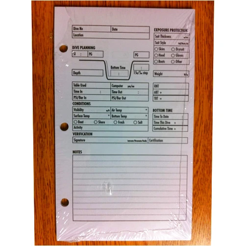 Innovative Scuba Concepts Standard Dive Log Book Refill Pages