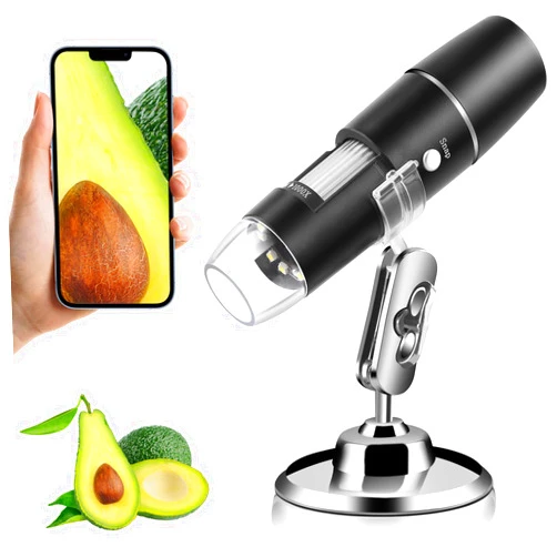 MAYBESTA Wireless Digital Microscope Handheld HD Camera 0x-1000x Magnification - Kids Microscope with Stand and Light for Adults Jewelers - Mini Portable Coin Microscope Compatible with iPhone iPad Android