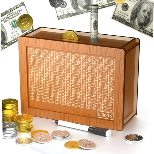 Hopefire 5000 Savings Challenge Box Cash Vault Wooden Coin Bank Money Saving Box with Target and Numbers - Piggy Bank for Kids Adults 5k Large Kakeibo Money Box with Counter for Girls Boys