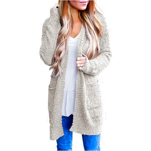 MEROKEETY Women's Long Sleeve Soft Chunky Knit Sweater Open Front Cardigans Outwear Coat