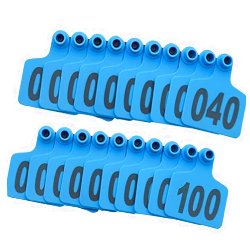 FCBFJSW Cow Ear tag 6 * 7.5cm Plastic Livestock Animal Ear tag Cow Ear tag Calf with Digital Animal Identification Earring Label Blue 001-2000 Blue 101-200