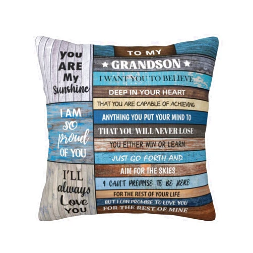 Aotbuort Grandson Graduation Gifts - Gifts for Grandson - Grandson Gifts from Grandma - Graduation Gifts for Grandson - Gifts for Adult Grandson - Grandson First Birthday Gifts Throw Pillow Covers 18×18