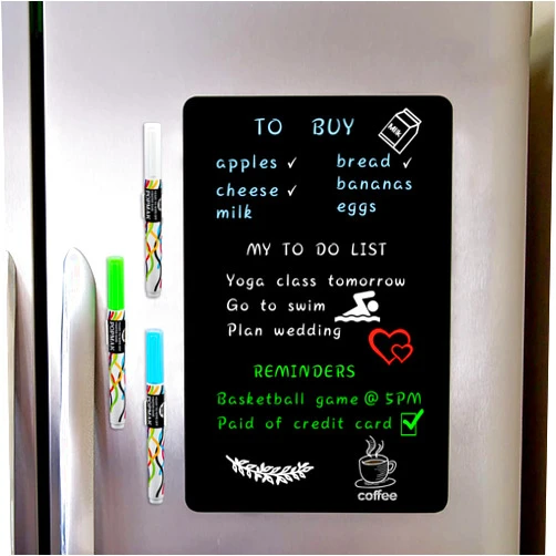 ANLIOTE Magnetic Black Dry Erase Board Sheet 17x11