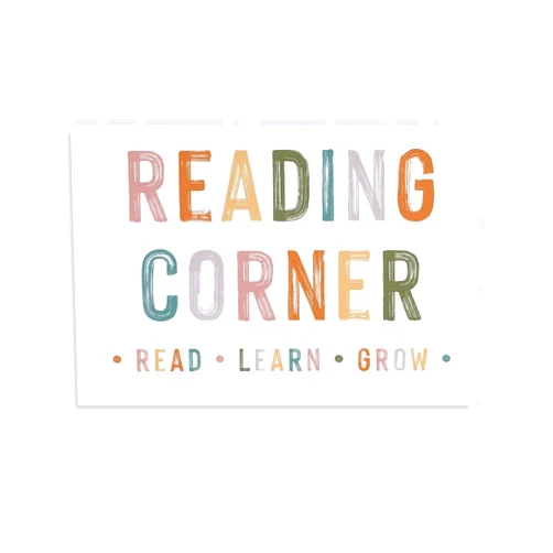 Covbob Reading Corner READ LEARN GROW - Unframed - Wall Art Decoration Quote Home Decor Print for Bathroom Bedroom Poster Plaque Bar Pub Club Cafe 08x12inch(20x30cm)