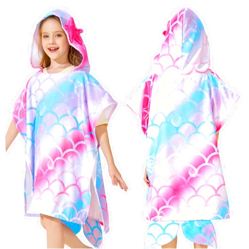 WERNNSAI Mermaid Kids Beach Towel - Hooded Towel for Kids Bath Beach Towel 27