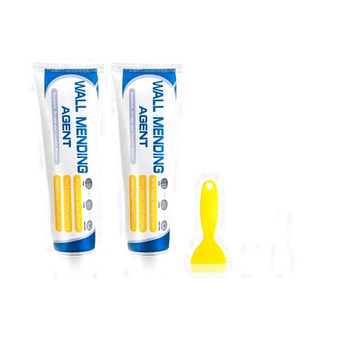 Tattoer Drywall Repair Kit 2PCS Wall Mending Agent with Scraper Wall Spackle Repeair Paste Wall Hole Filler Concrete Crack Filler for Plaster Wall Dent Repair and Wood Wall Scratch Repair (2PCS Mending Agent)