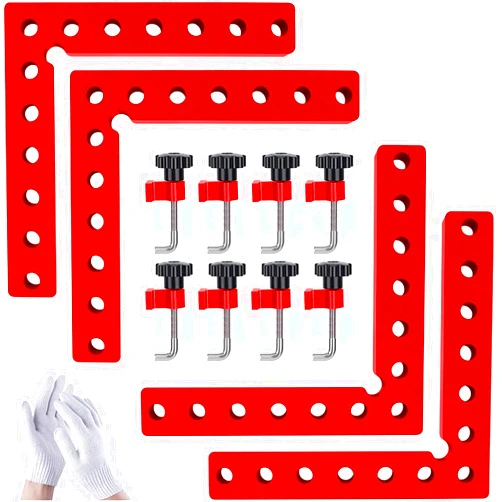 WenCrew Corner Clamps for Woodworking, WenCrew 90 Degree Clamps Woodworking Tools 4 Pack 5.5