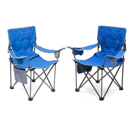 SUNNYFEEL XL Oversized Camping Chair 2 Pack, Folding Camp Chairs for Adults Heavy Duty Big Tall 500 LBS, Padded Portable Quad Arm Lawn Chair with Pocket for Outdoor/Picnic/Beach/Sports
