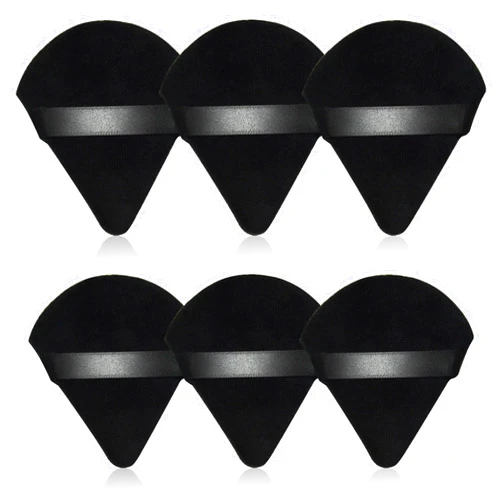 Bvcewilty Triangle Powder Puff, Bvcewilty 6 Pieces Soft Velour Makeup Puff for Loose and Body Powder