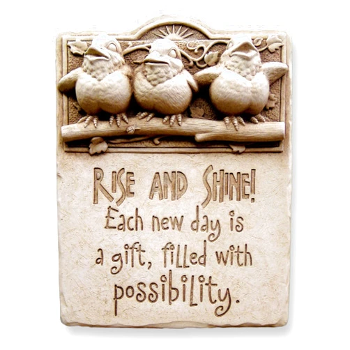 Carruth Studio, Gift of Today Wall Plaque Figurine, Original Sculpture Handcrafted in Stone, Artisan Made