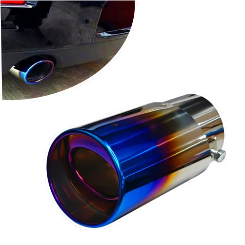 MLAHUIER Stainless Steel Exhaust Tip, Car Straight-type Exhaust Tailpipe,Inlet 2.5