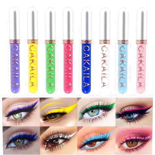 KARNAR 8 Colors Liquid Matte Eyeliner Set, Colorful White Black Red Brown Blue Purple Yellow Green Eye Liners For Party Festival Waterproof Quick Dry Eyes Makeup Kit (SET01)…