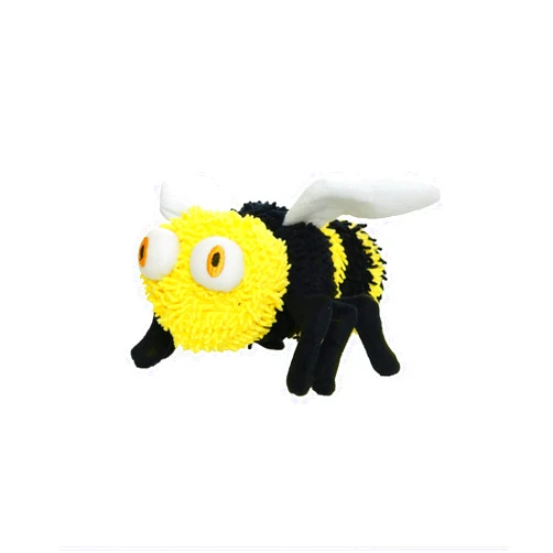MIGHTY- Microfiber Medium Bee- Made with Squeaker Balls & Minimal Stuffing. Strong & Tough. Interactive Play. Machine Washable & Floats