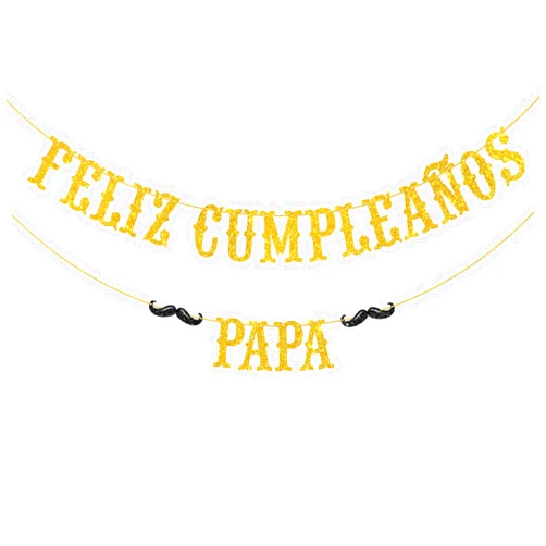 Helewilk Feliz Cumpleaños Papa Banner, Spanish Happy Birthday Dad, Mexican Fiesta Theme Mens Dad's Birthday Father's Day Party Decorations