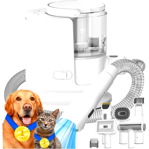 Poit Dog Grooming Kit, Dog Grooming Vacuum, Dog Vacuum Brush for Shedding Grooming, 1.5 Dust Cup with 5 Pet Grooming Tools
