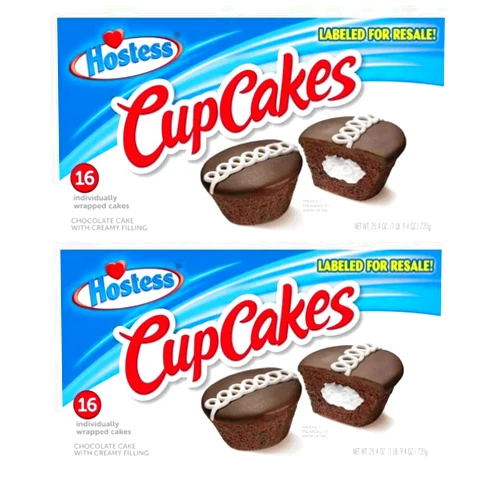 Generic Hostess Individually Wrapped Chocolate Cupcakes with Cream Filling, 16 ct, 1.59 Pound (Pack of 2)