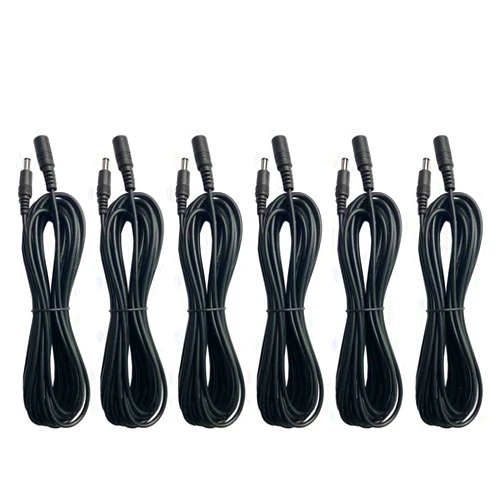 Taveky 6ft DC 12V Power Adapter Extension Cord Cable 2.1mm × 5.5mm Male to Female Plug for CCTV Security Surveillance IP Cameras, LED Lights Strip, Baby Monitor, DVR, NVR, Router (6 Pack)