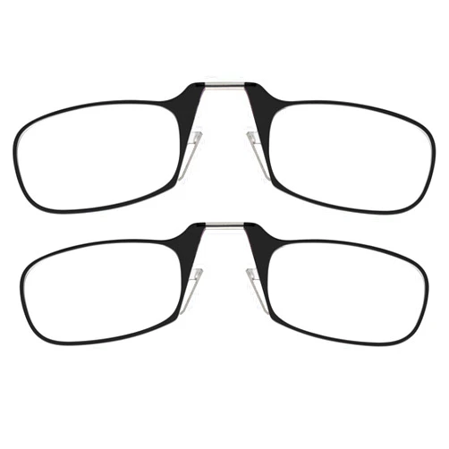 ThinOptics Readers Rectangular Reading Glasses Black 44.45 Millimeters 2 x