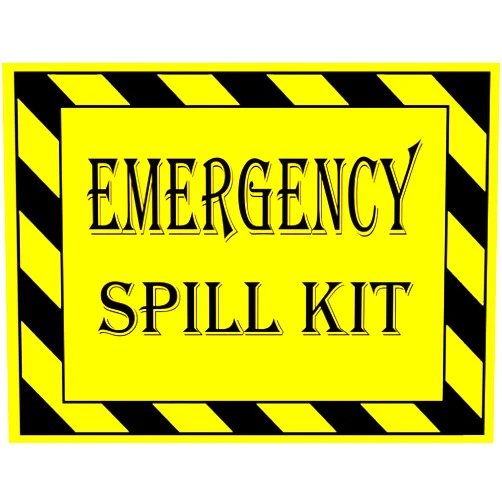 Remarkabel Emergency Spill Kit Label Stickers,5x4 inch Self Adhesive Emergency Spill Kit Warning Sign for Hazmat Industrial Notices Facilities (10 Pcs)