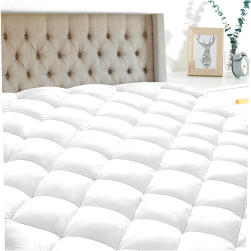Minoroty Queen Mattress Pad Cover Cooling Mattress Topper Pillow Top Breathable Mattress Toppers Quilted Fitted (8-21 Inch Fitted Deep Pocket,White) Queen Premium Mattress Pad White