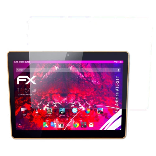 AtFoliX Plastic Glass Protective Film compatible with Artizlee ATL-21T Glass Protector, 9H Hybrid-Glass FX Glass Screen Protector of plastic