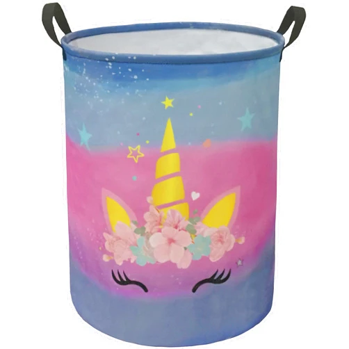 MAIZMZ Kids Hamper Girls Unicorn Room Decor,Storage Bins Organizer Toy Box Laundry Basket Large Canvas Collapsible Chest for Home/Dorm/Kitchen/Pet/Office/Closet/Shelf/Gift Baskets