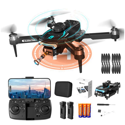 Techwonderz Drone with Camera for Adults 1080P HD,Mini Drone with Obstacle Avoidance 50 Min Long Flight Time,Foldable RC Quadcopter with Brushless Motor for Beginner,Dual Camera Drone from Techwonderz, Black