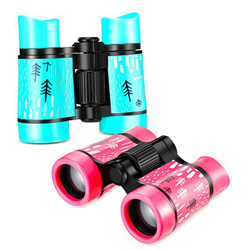 Sumind 2 Pieces Kids Binoculars Shock Proof Toy Binoculars Set for Age 6-12 Years Old Boys Girls Bird Watching Educational Learning Hunting Hiking Birthday Presents