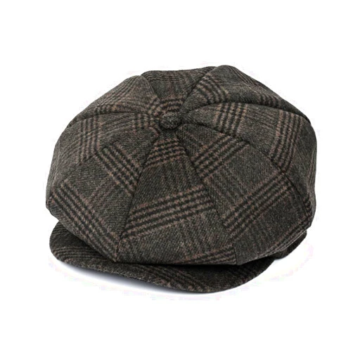 jerague Wool Newsboy Cap for Men Women - Classic Vintage Gatsby Lvy Cabbie Hat Flat Beret Cap Adjustable Size
