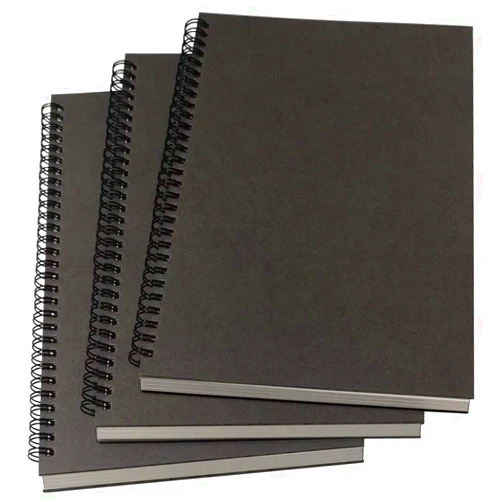 YUREE B5 Spiral Notebook/Spiral Journal Unruled, 100gsm Thick Blank Paper & Hard Kraft Cover, 65 Sheets (130 Pages), 3-Pack, 10.5