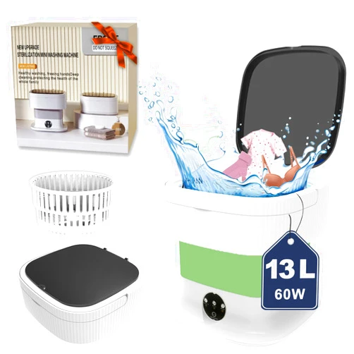 YLTIMER 60W Portable Washing Machine,13L Folding Mini Washer with 3 Modes Deep Cleaning of underwear, baby clothes, Foldable Washing Machine for Apartments, Camping, Travel (Green)