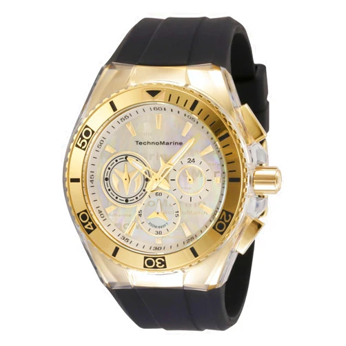 TechnoMarine Men's Cruise California StainlessSteel Quartz Watch with Silicone Strap, Black, 29.1 (Model: TM120026) (One Size, Multicolored)