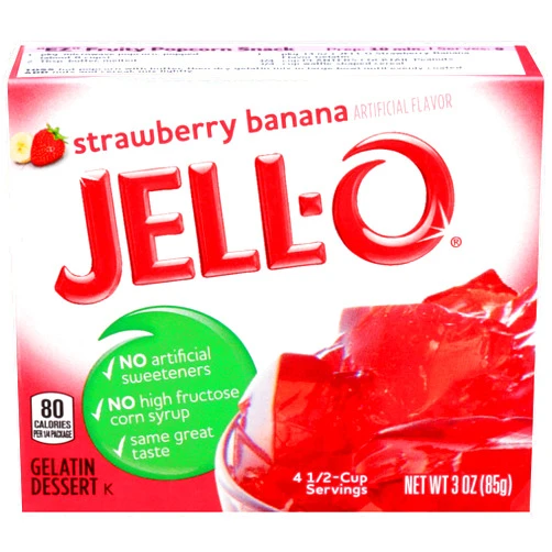 JELL-O Strawberry Banana Gelatin Dessert Mix (3 oz Box)