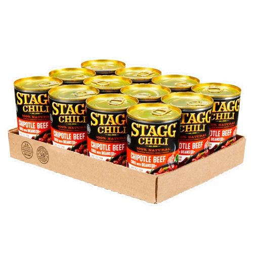 STAGG Chipotle Beef Chili with Beans, 15oz, 12 Pack