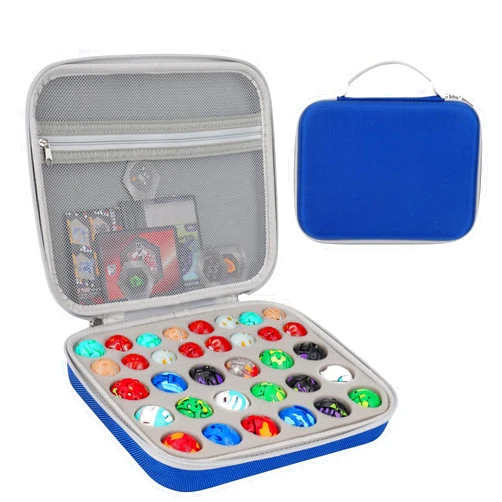 Minahao Toy Storage Box Compatible with Bakugan Battle Planet,BakuCores,Armored Alliance,Geogan Rising,Sponge is Pre-Slotted in Two Sizes,Compatible with Different Bakugan Toys(CASE ONLY) (Blue)