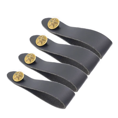Cheerock Pack of 4 Guitar Headstock Strap Tie, Leather Guitar Neck Strap Button, Guitar Strap Lock for Acoustic, Electric, Bass Guitars, Ukulele Straps