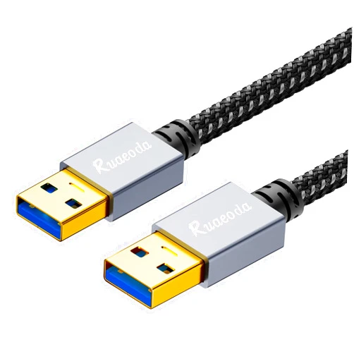 Ruaeoda USB to USB Cable 6 ft, USB 3.0 Male to Male Type A to Type A Double Sided USB Cord for Data Transfer Compatible with Hard Drive, Laptop, DVD Player, TV, USB Hub, Monitor and More