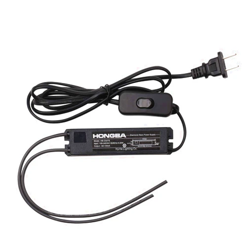Haimococl HB-C02TE 3KV Power Supply for Glass Neon Sign Light Electronic Neon Signs Lights Transformer with Black Plug